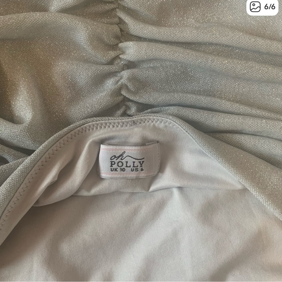 Oh Polly Silver Halterneck Bodycon Dress - Picture 4 of 4